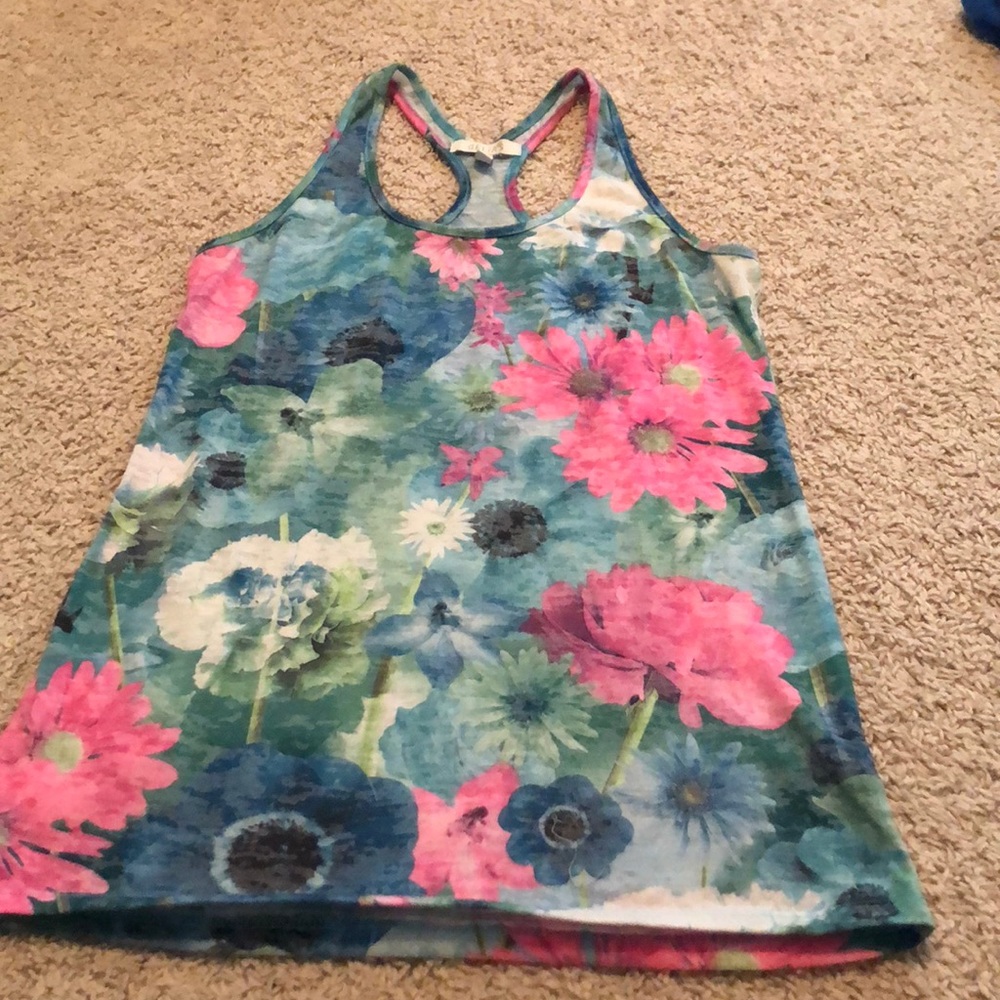 Floral racer back tank top